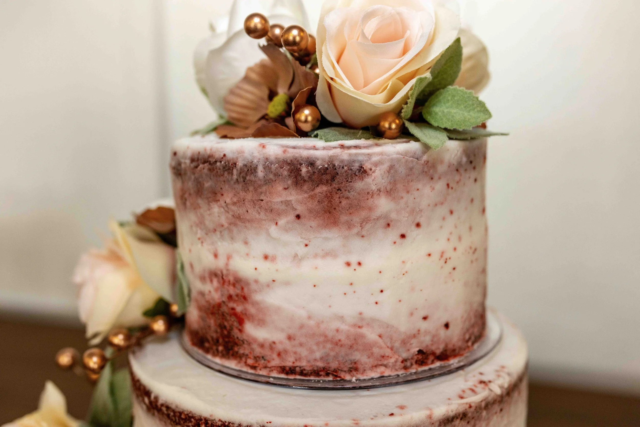 Elegant Wedding Cake by Lynette McDonald at Walnut Ridge Venue