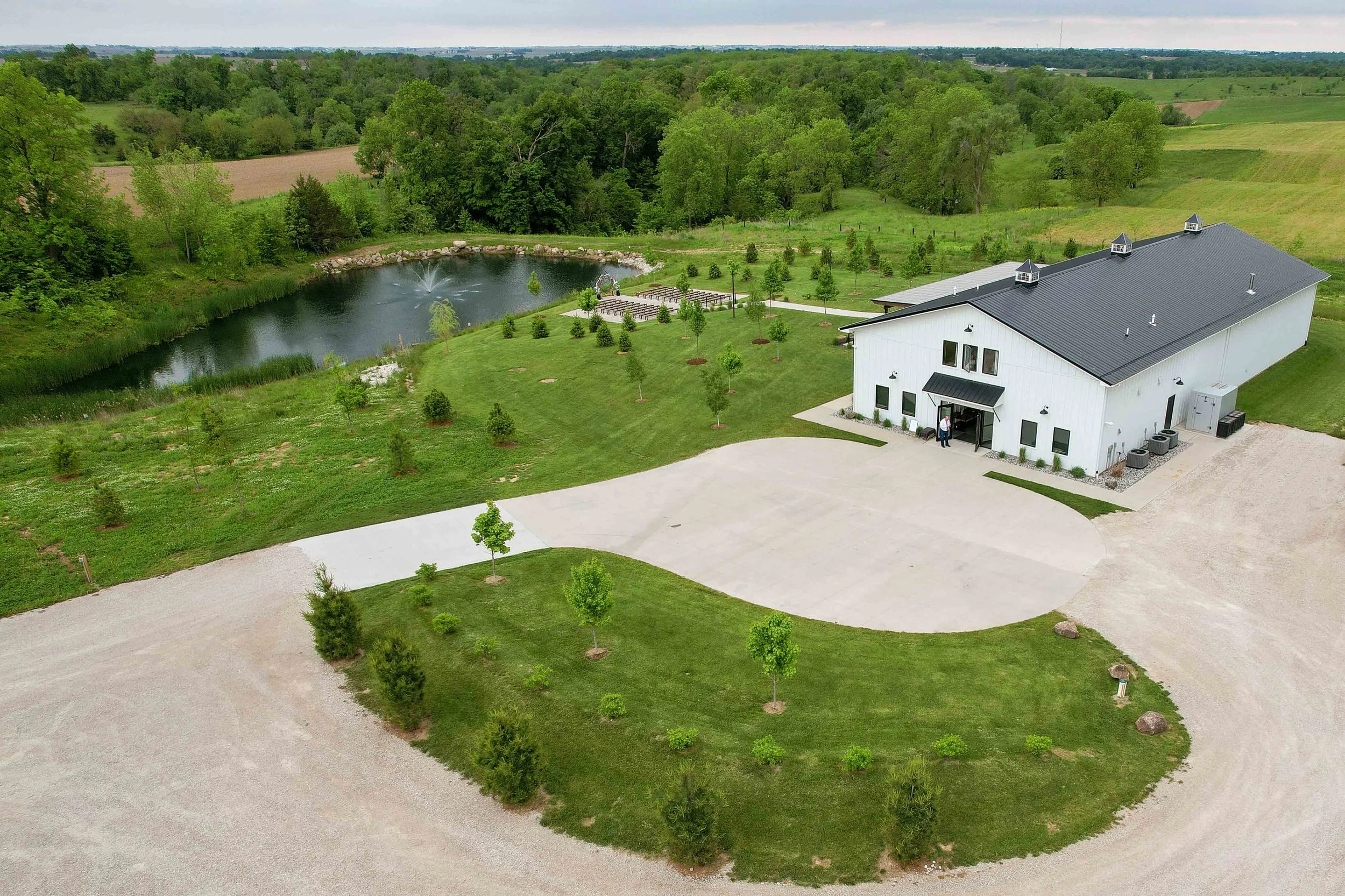 Aerial Wedding Photography at Walnut Ridge Venue