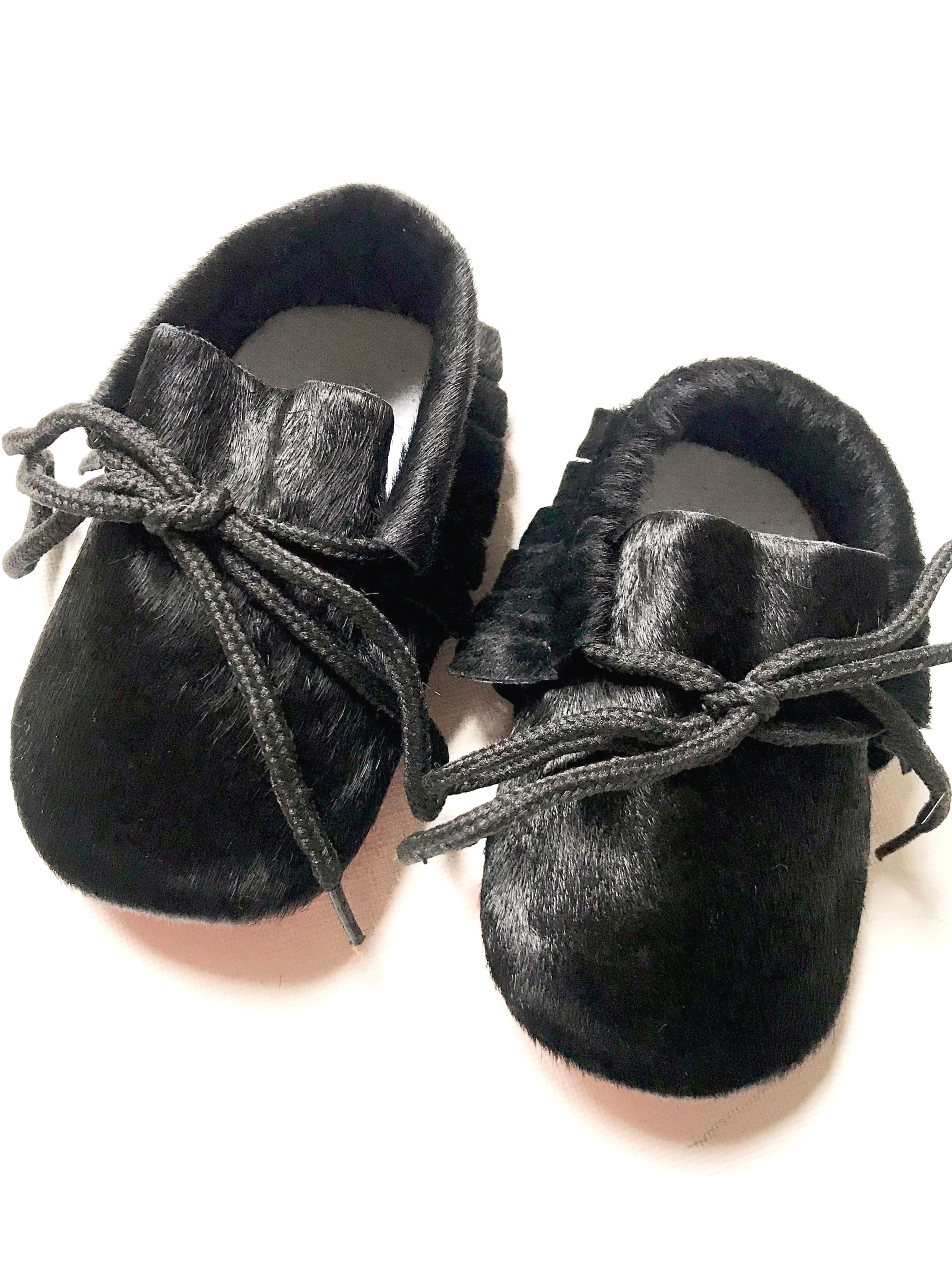 Black Mohair Leather Mocs-Limited Edition