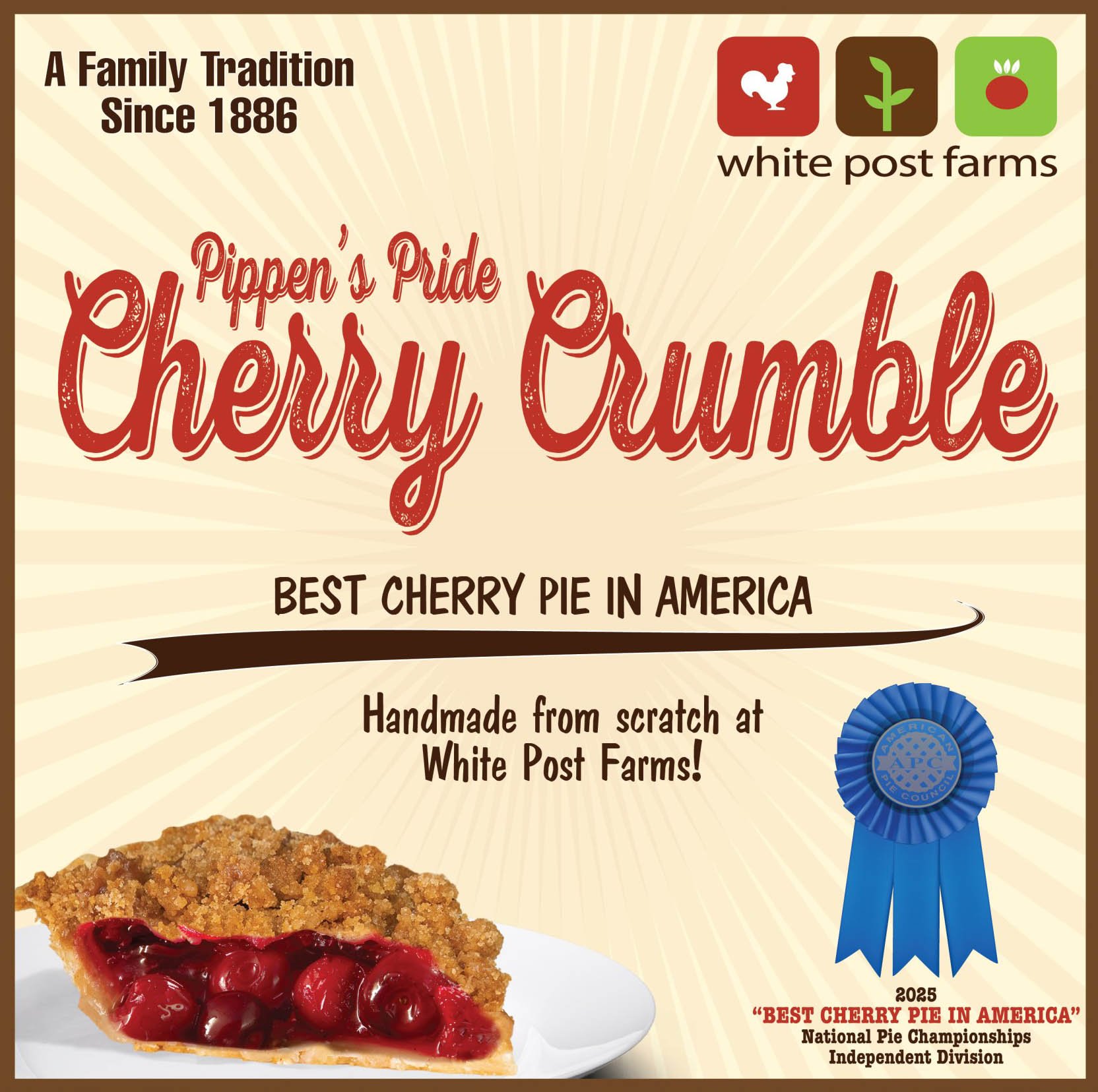 Take-N-Bake "Pippen’s Pride Cherry Crumble" Pie
