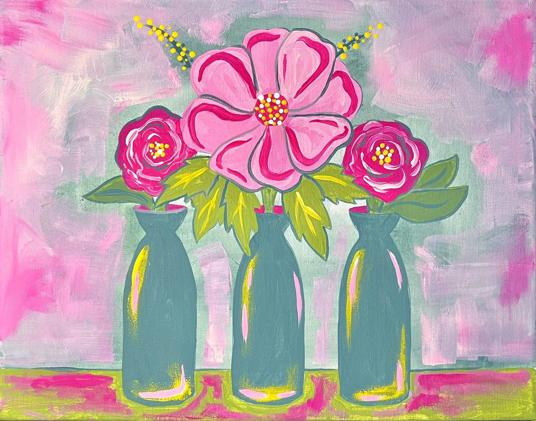 FLOWER AND VASE TRIO