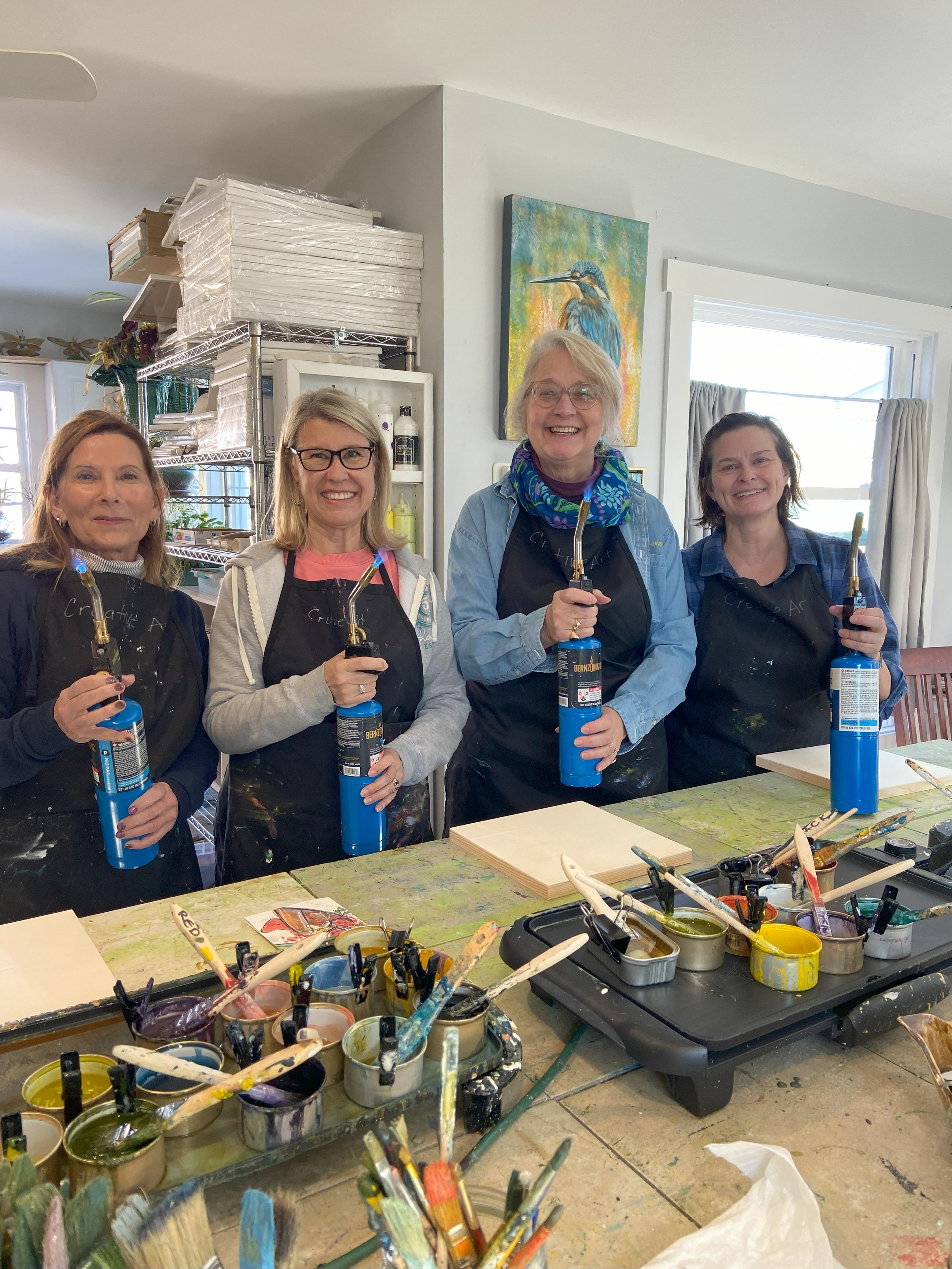 Paint with fire - Hot wax Encaustic - FEBRUARY 20, 2027   3:00 pm - 6:00 pm EST, All material included. 