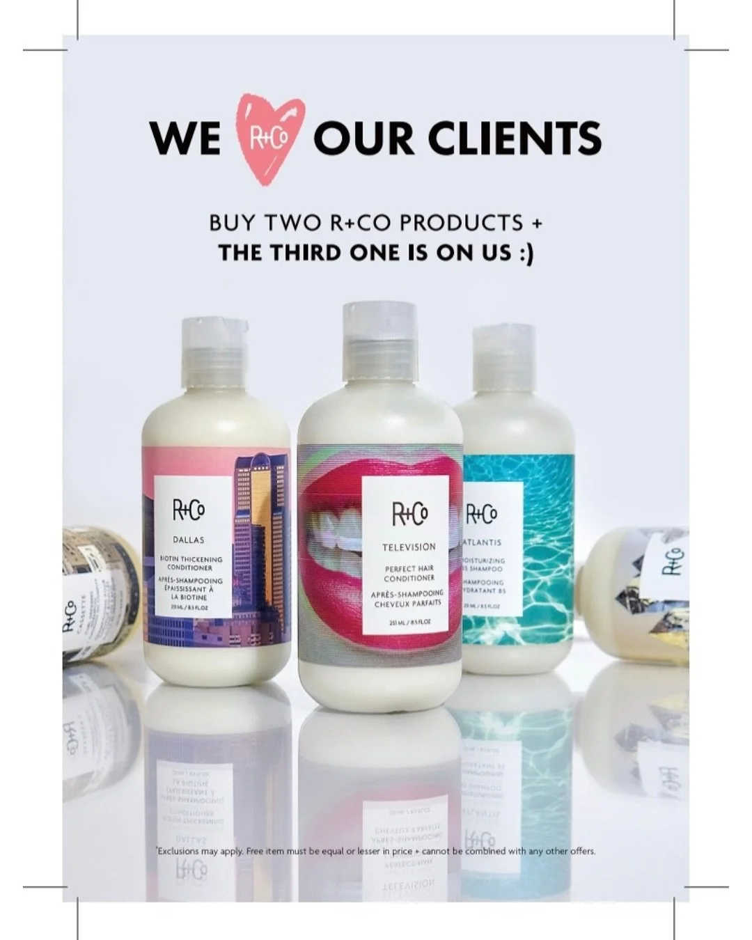 Stock up on your favorite @randco and @randcobleu products or grab a couple for someone you love and get the third free! 🤩

In store only for a limited time! Cannot be combined with any other offers.