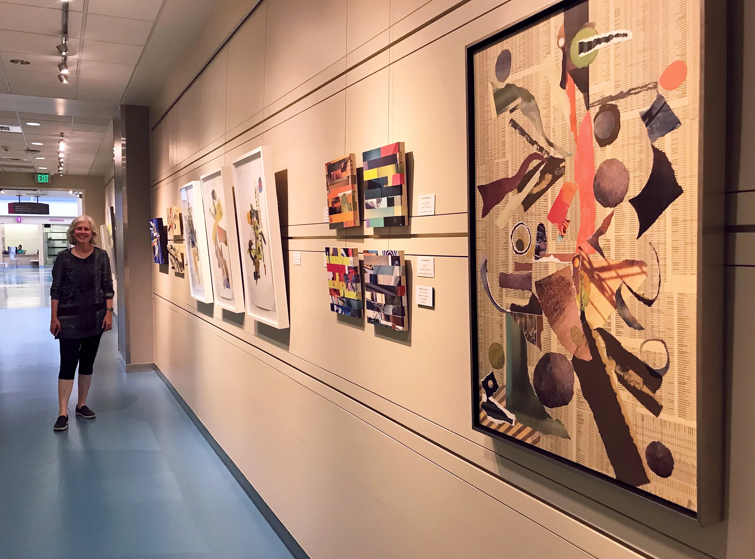 A view of my section of the exhibition, with thanks to curator Heidi Huisjen, who selected works that represent nearly my whole collage-making career… loved seeing them all hanging together.