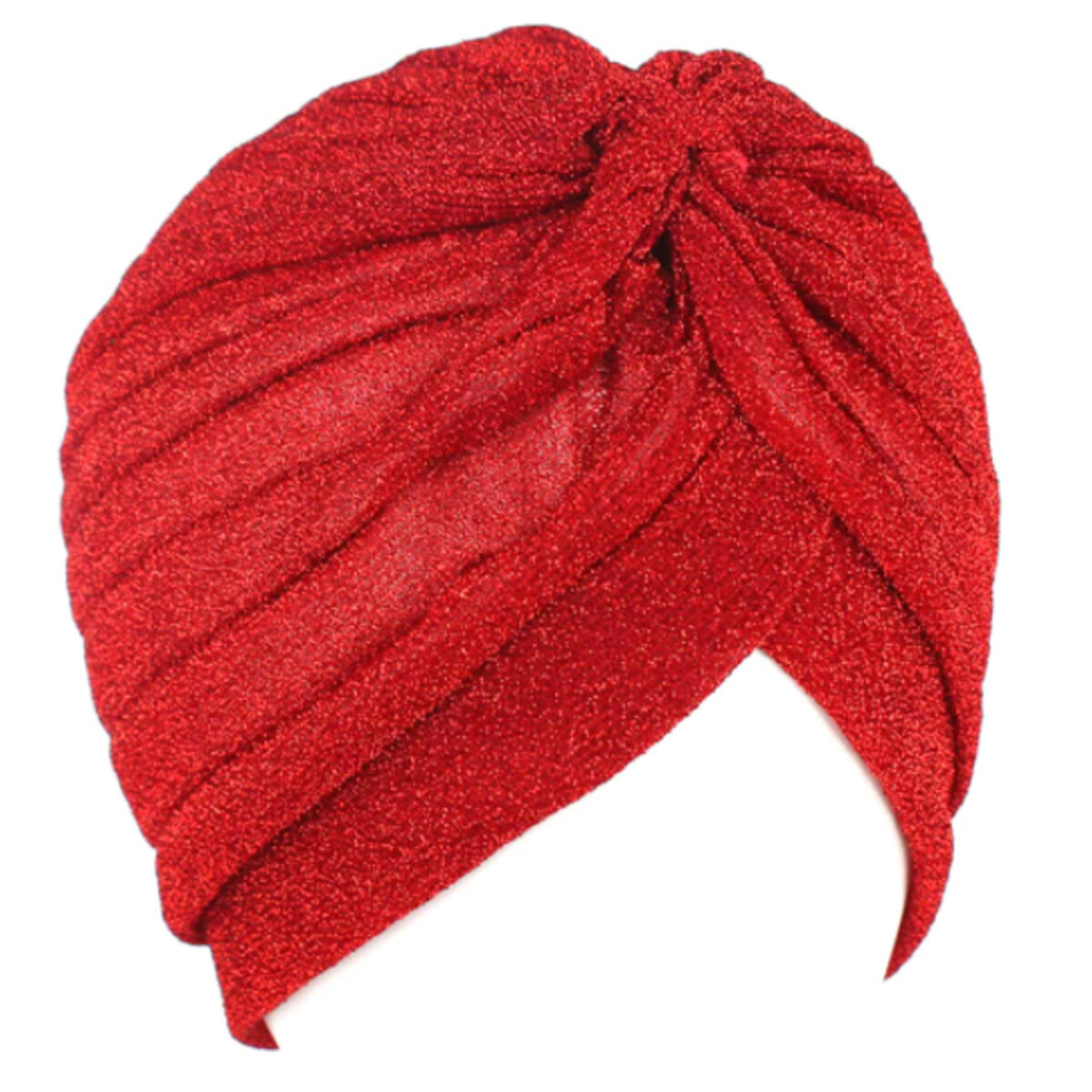 Red Lurex Pull On Turban 