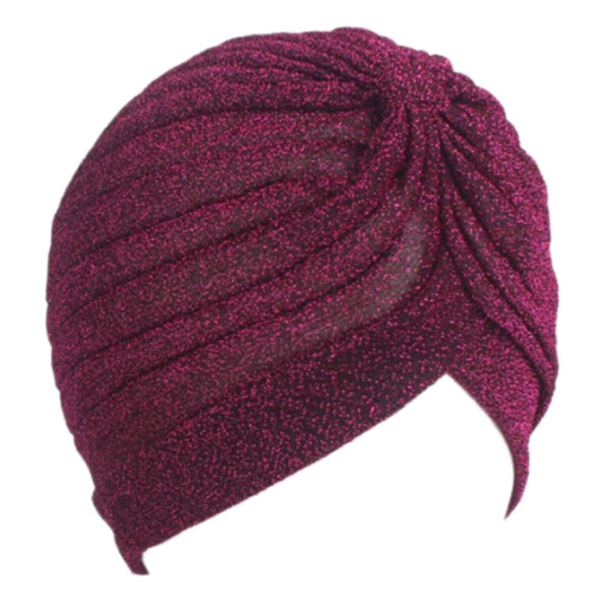 Hot Pink Lurex Pull On Turban  