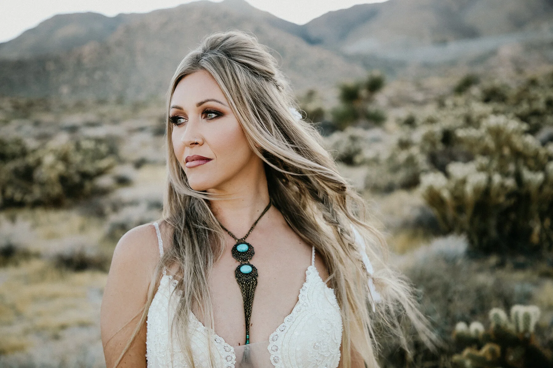 BOHO Wedding Hair and Dress