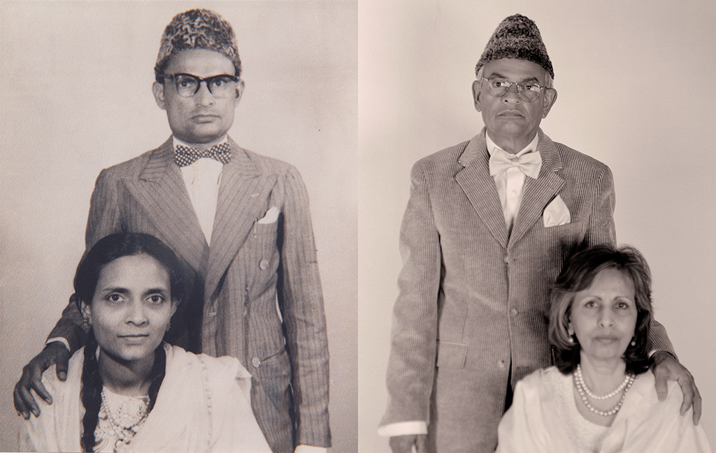 Syed Ali Naqvi and Shehrbano Naqvi, Patna India 1947. Afsar and Rehana Naqvi, Toronto Canada, 2012.