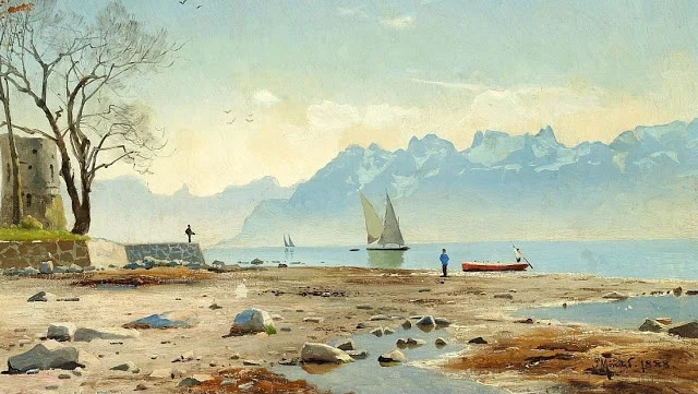 Peder Mønsted Springtime at Lac Léman in Switzerland