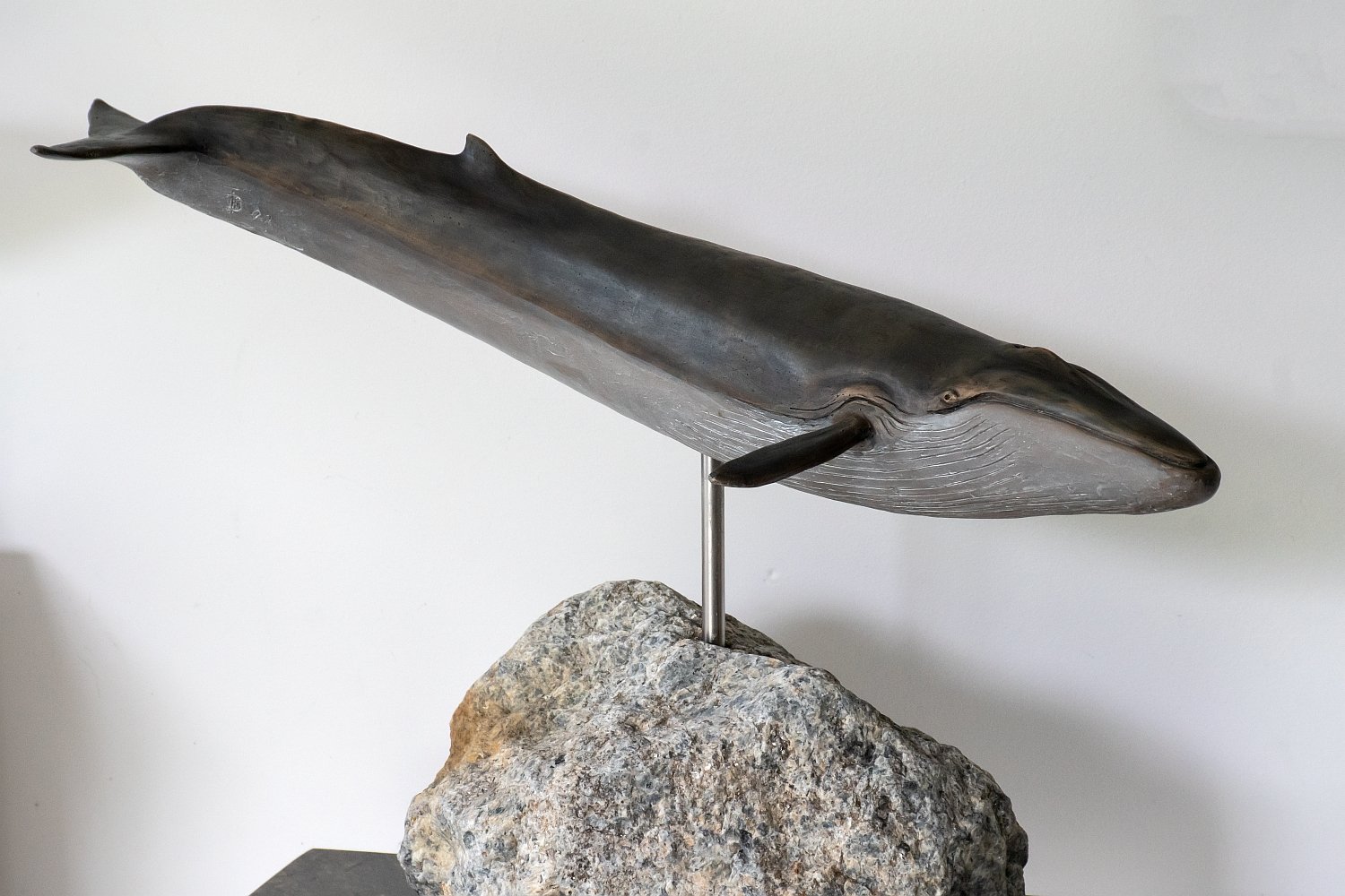 Finwhale, Bronze, naturalistic patination, 22 in. long