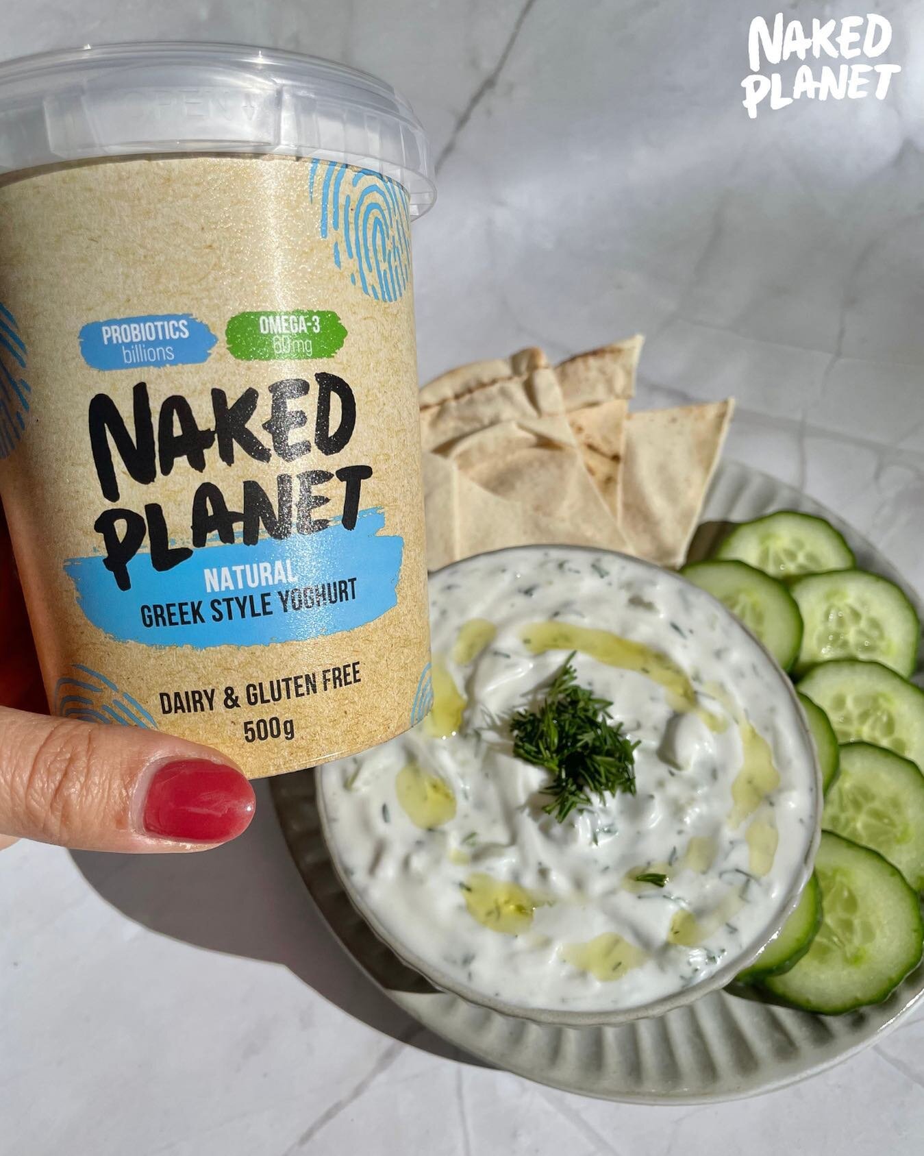 The only way to make Tzatziki is by&hellip; getting Naked of course!! 😜Our Natural Greek Style Yoghurt will give you the creamiest and thickest Tzatziki 🤤

Method:
🌱Grate 1/2 cucumber and drain/gently squeeze to remove liquid 
🌱Combine 1 1/2 cups