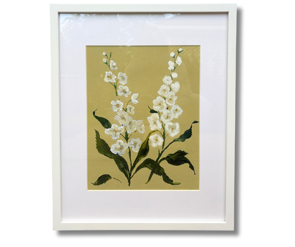 White Delphinium on Pistachio
