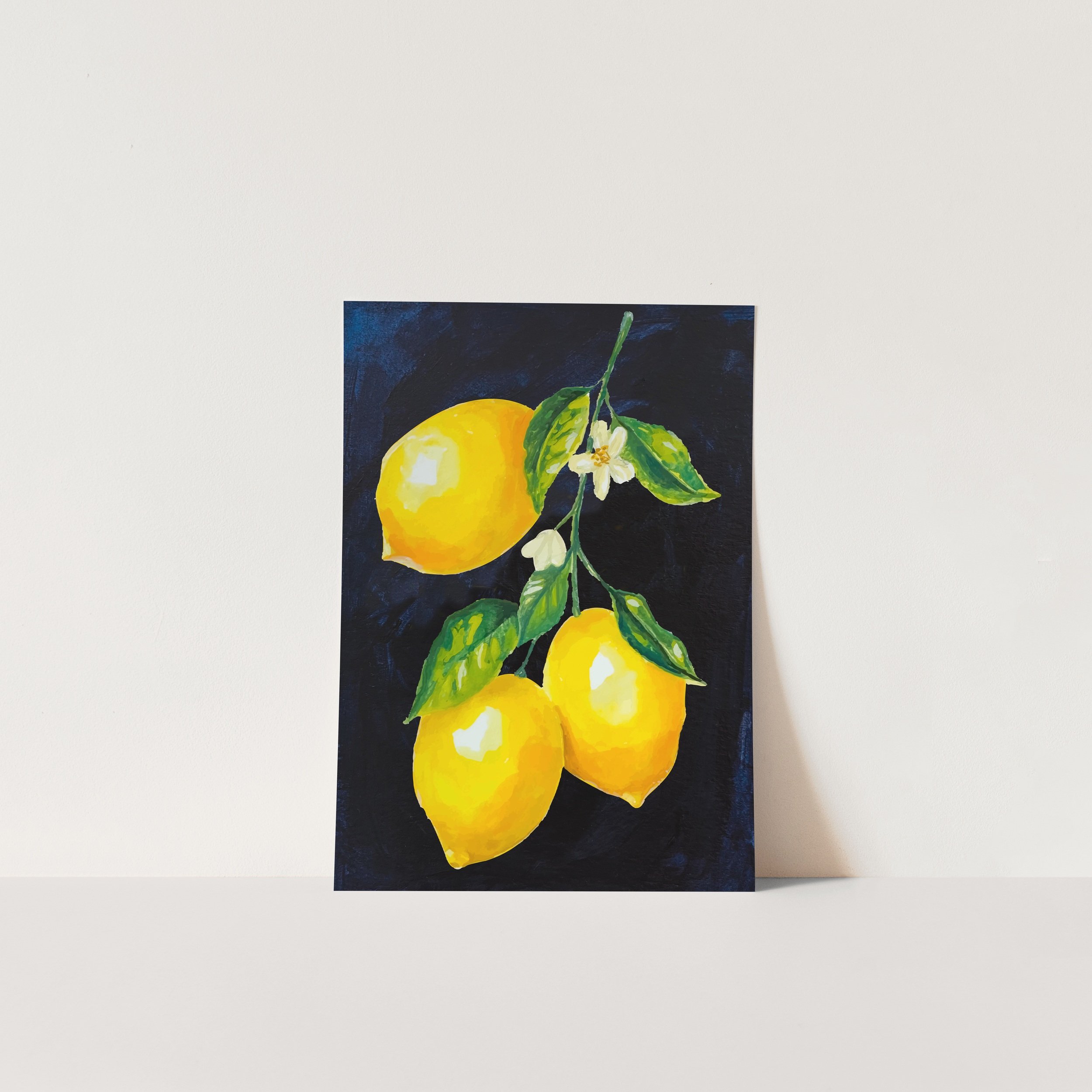 Three Blue Lemons Art Print
