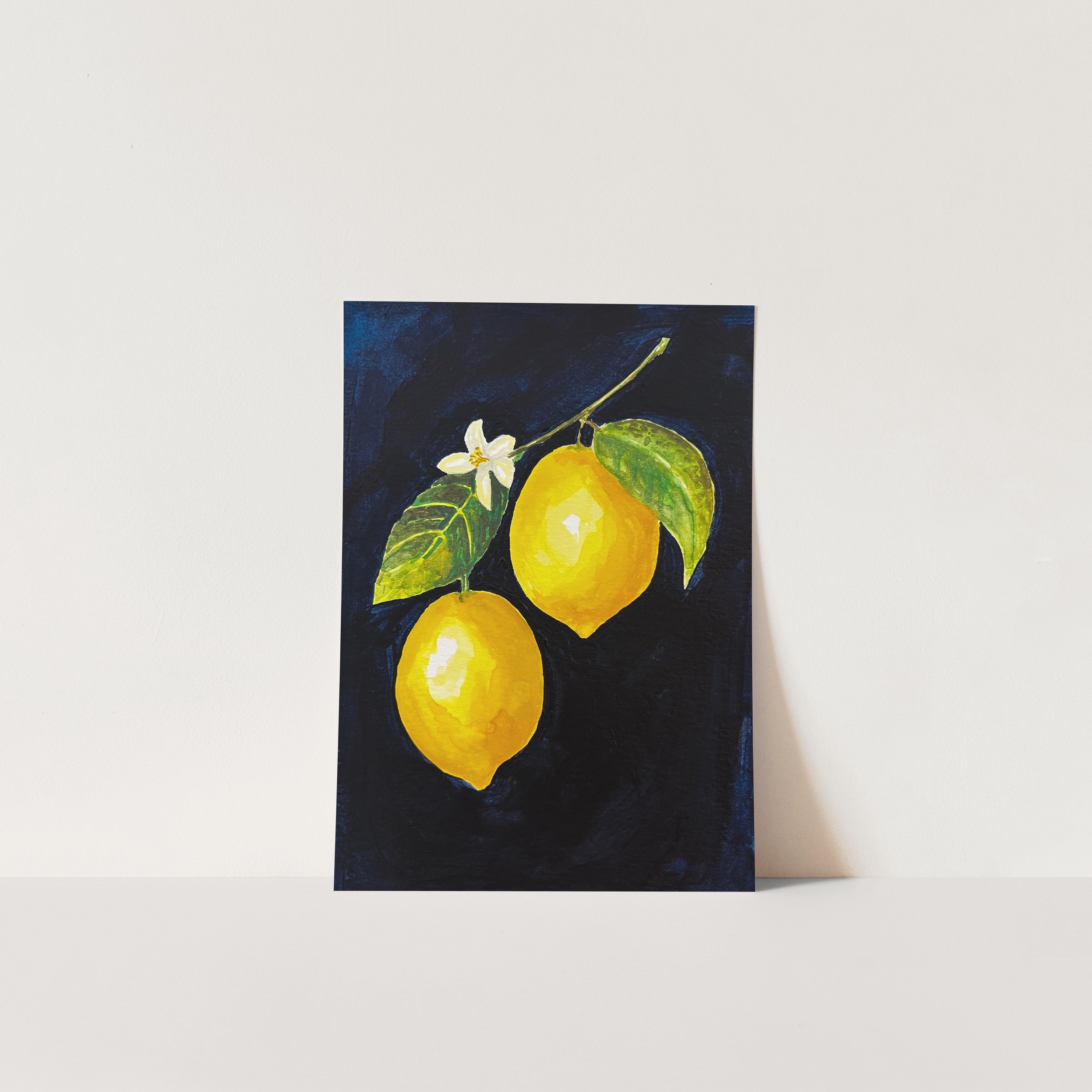 Two Blue Lemon Art Print