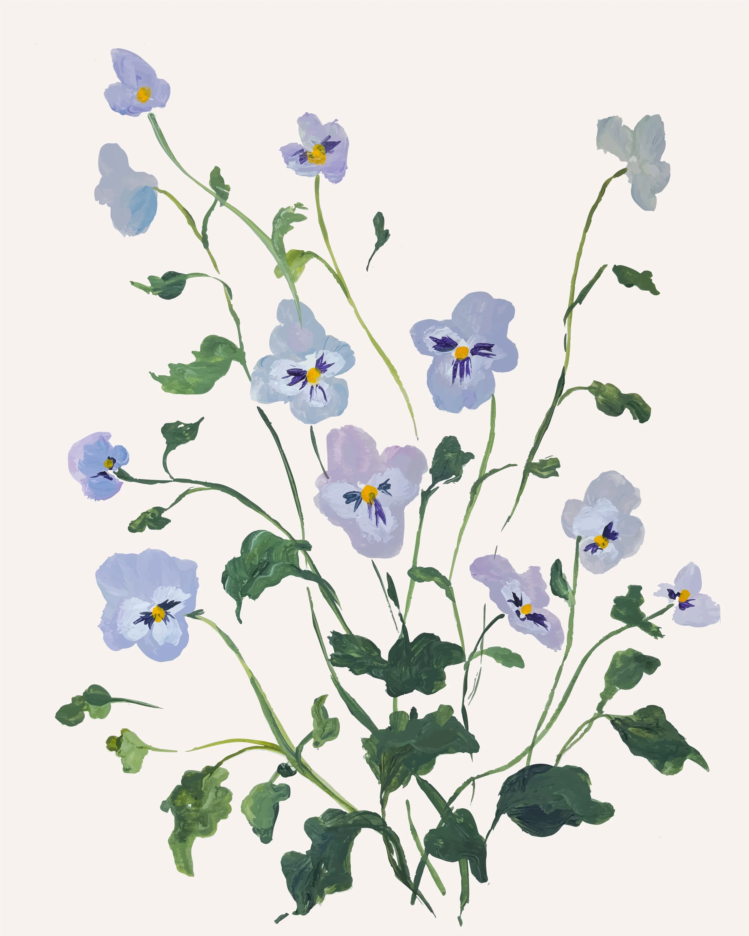 Purple Pansy Botanical Print