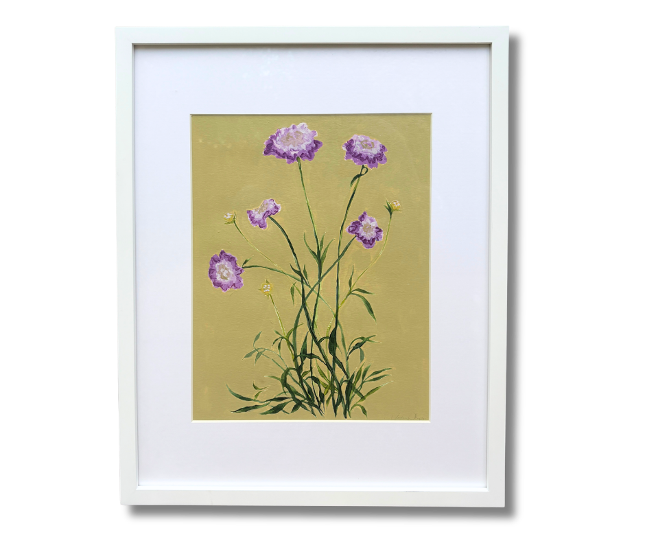 Lavender Scabiosa on Pistachio