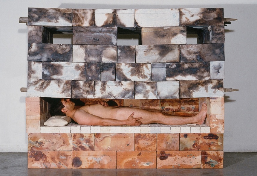 Bed, 8’ wide, (with participant)
