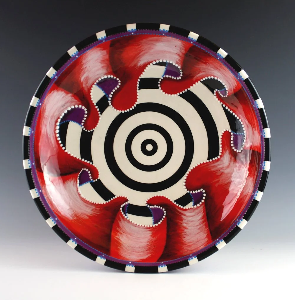 Red Ruffle Plate , 20”