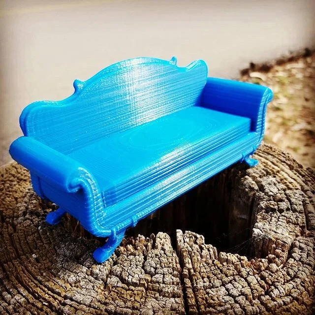 I made a couch! Then 3D printed it! I don't suggest sitting on it unless you are a Borrower and still you might find it a little stiff. I decided to print this lovely piece of furniture to see how it looked in real life vs on a computer screen and ju