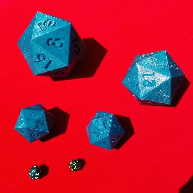 DnD anyone? 
I made some D20 s! I really don't know why I haven't done this a lot sooner! I want to try to make molds and cast them out of different materials and see how well that would turn out!

You can download this model on Thingiverse at: https