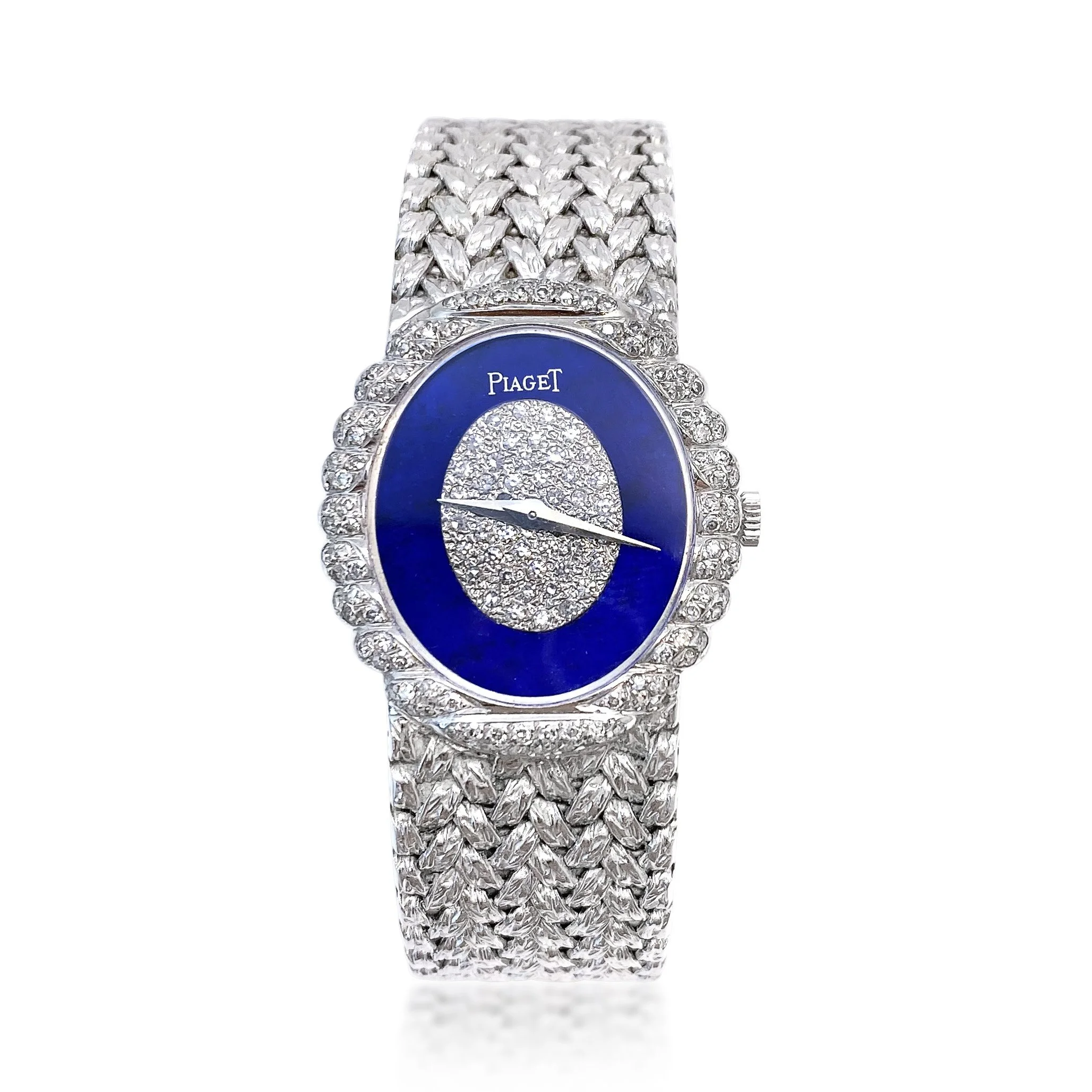An 18K White Gold, Diamond and Lapis Lazuli Watch, by Piaget