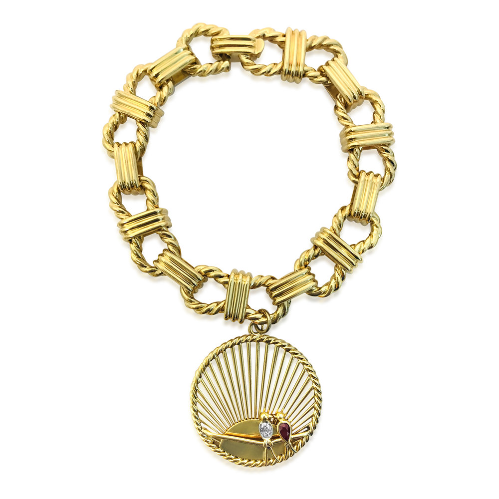 A Yellow Gold Charm Bracelet, by Van Cleef &amp; Arpels