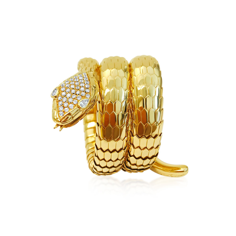 A GOLD AND DIAMOND 'SERPENTI' BRACELET 