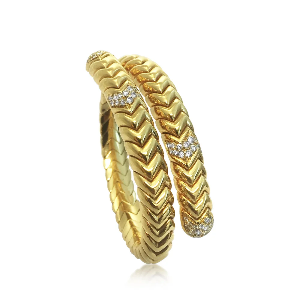 A Diamond and Gold 'Spiga' Bracelet, by Bulgari