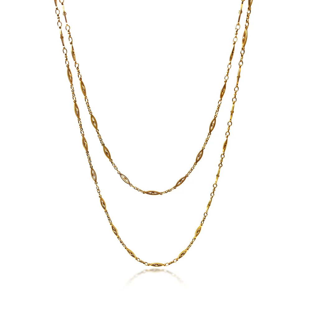 A BELLE EPOQUE GOLDEN SAUTOIR, CIRCA 1900