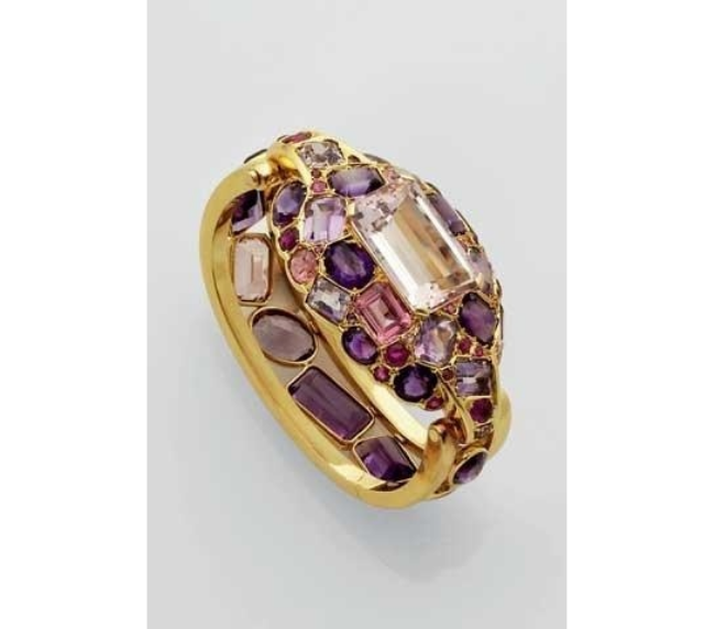 An Amethyst, Kunzite, Tourmaline Bracelet, by Suzanne Belperron.