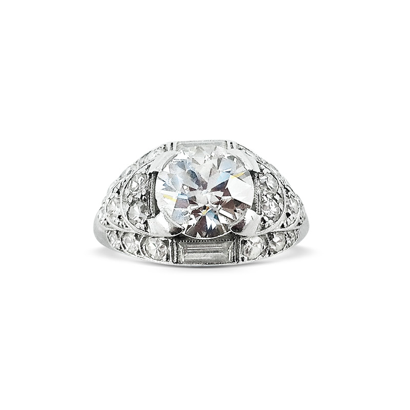 A ring with an Old European Cut diamond, circa 1925, previously sold at Revival Jewels.