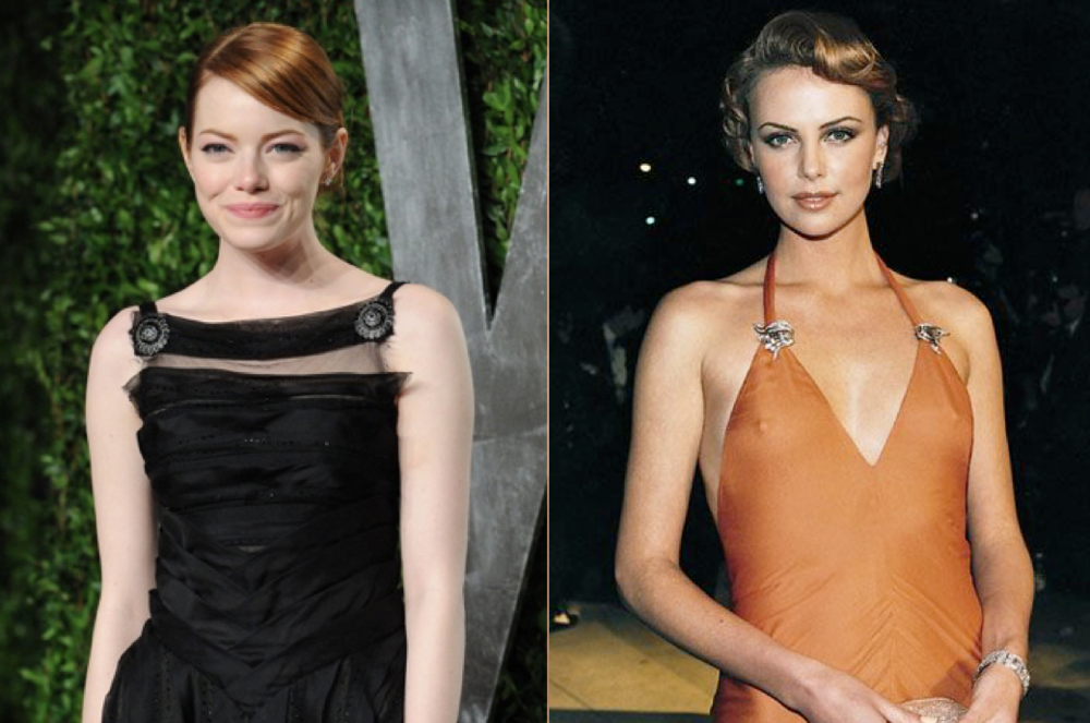 Emma Stone (left) and Charlize Theron (right)