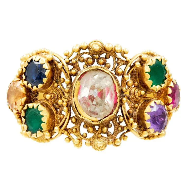 A Georgian Era acrostic ring spelling out “dearest”.