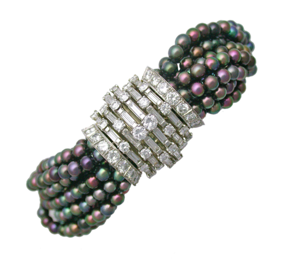 A Pearl and Diamond "Torsade" Bracelet, by Marianne Ostier, circa 1955