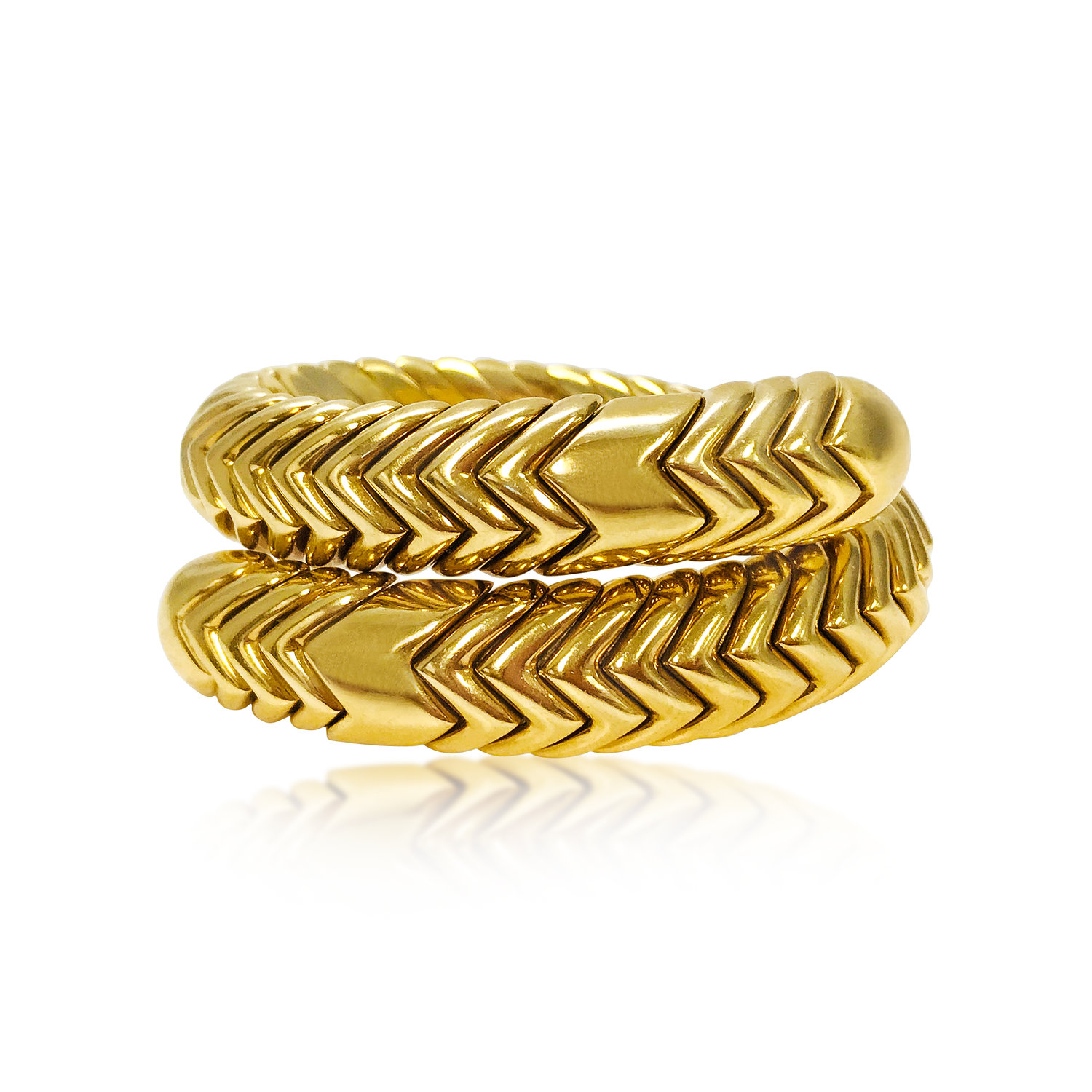 AN 18K GOLD "SPIGA" BANGLE, BY BULGARI  