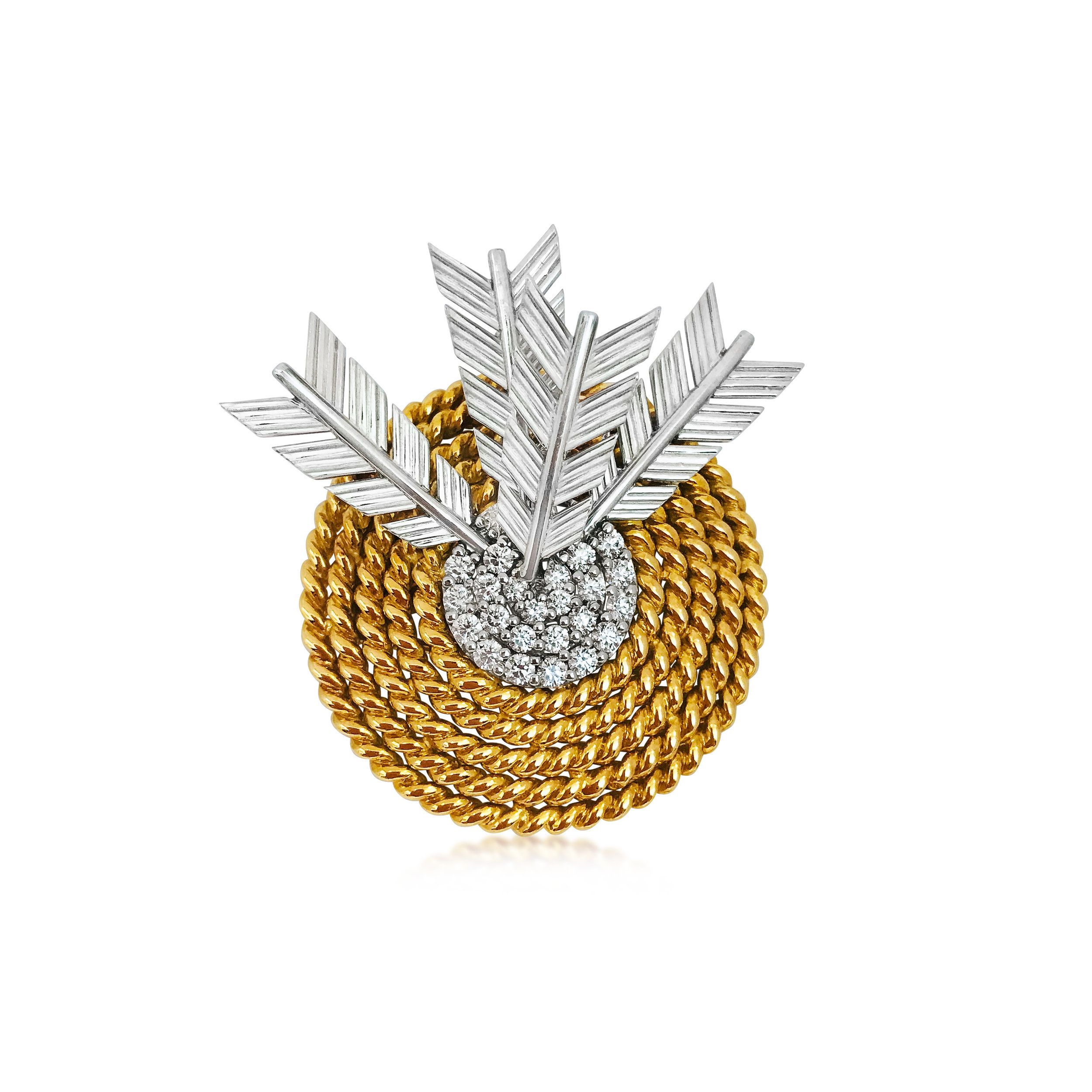 A GOLD AND DIAMOND TARGET BROOCH, BY VERDURA