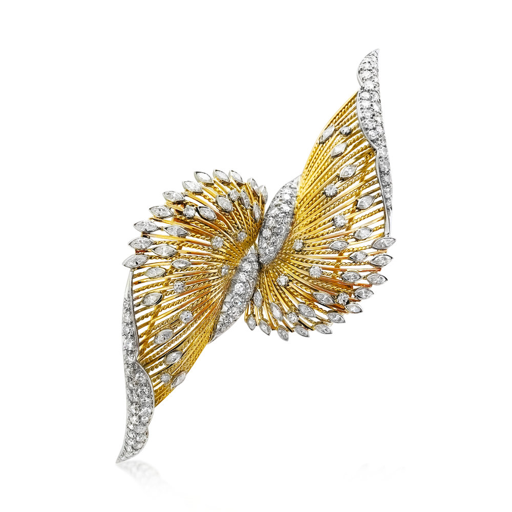 A DIAMOND DOUBLE CLIP BROOCH, BY PIERRE STERLÉ 