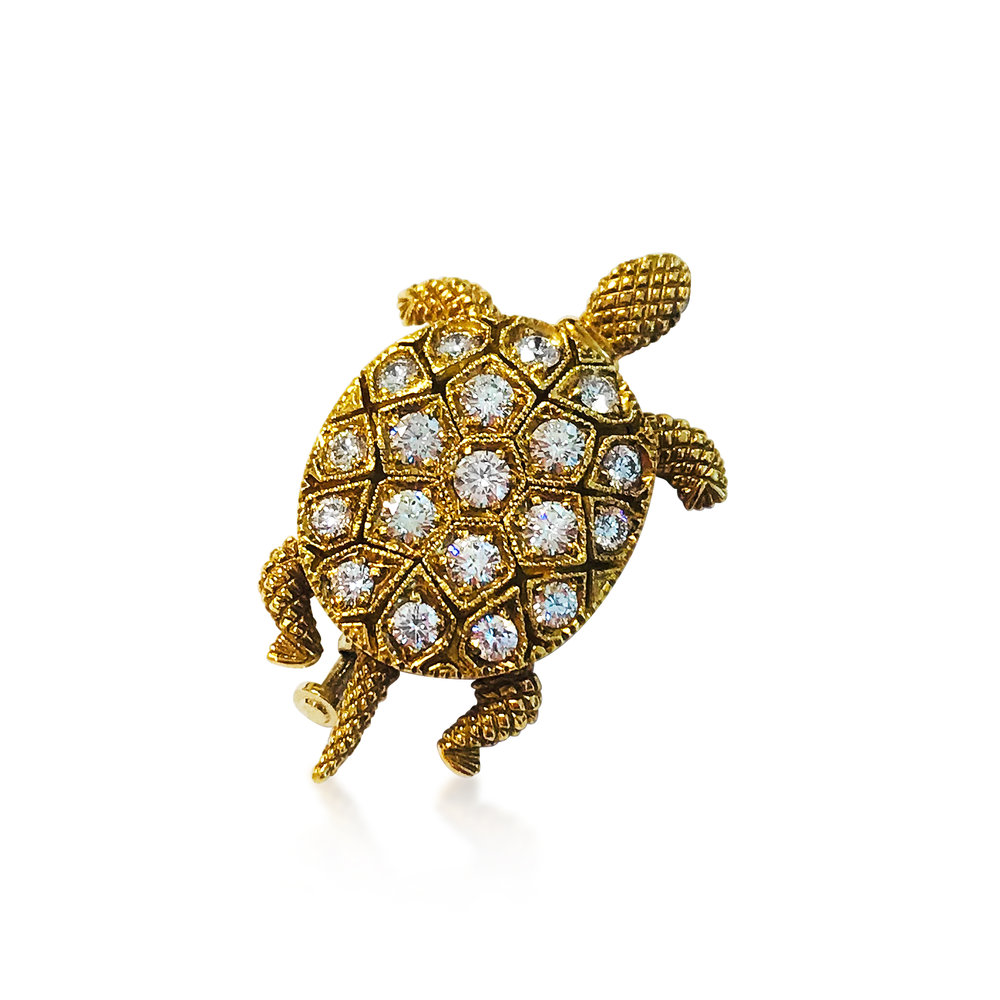 A DIAMOND TURTLE BROOCH, BY BOUCHERON - SOLD