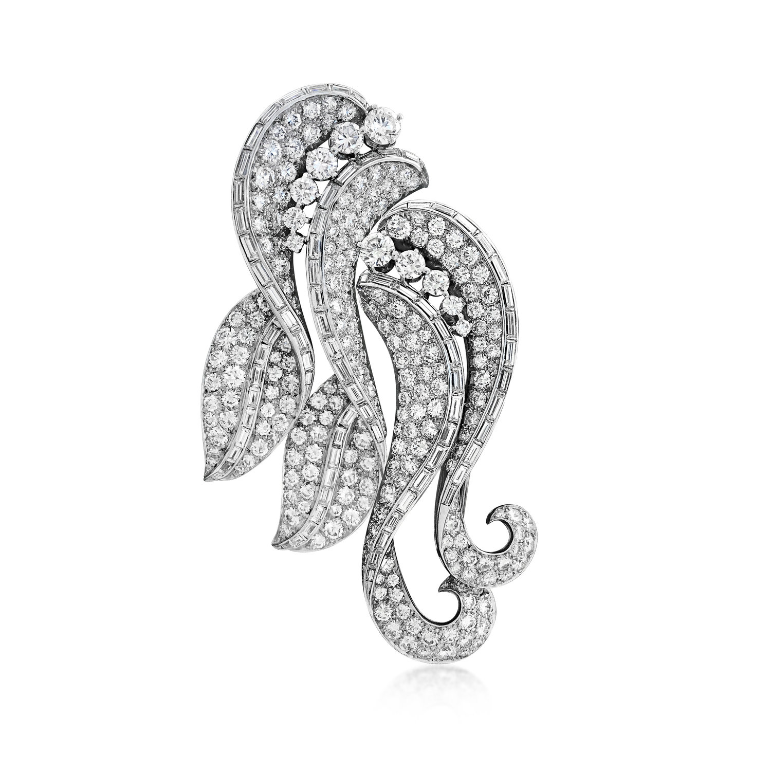 A DIAMOND DOUBLE CLIP BROOCH - SOLD