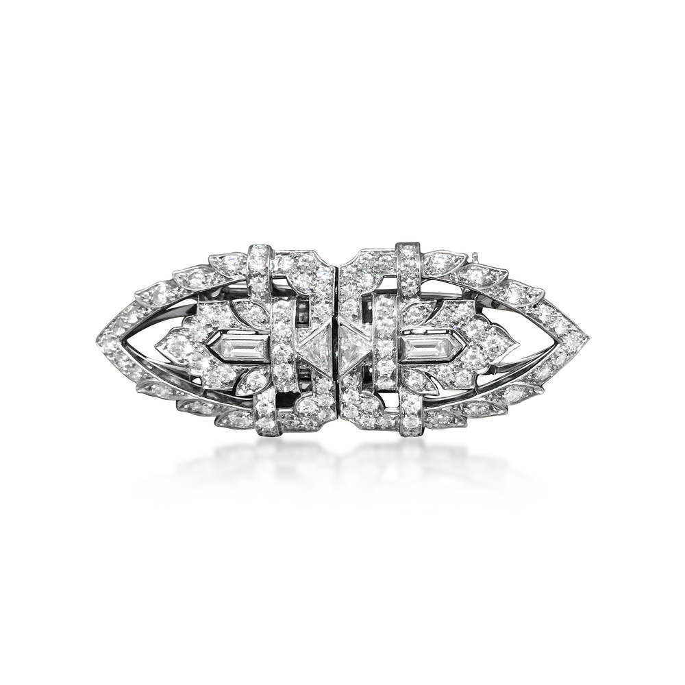 A PAIR OF ART DECO DIAMOND DRESS CLIPS, BY UDALL &amp; BALLOU - SOLD