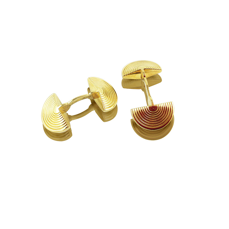 A Retro Pair of 18K Gold Cufflinks, by Cartier, circa 1950S  