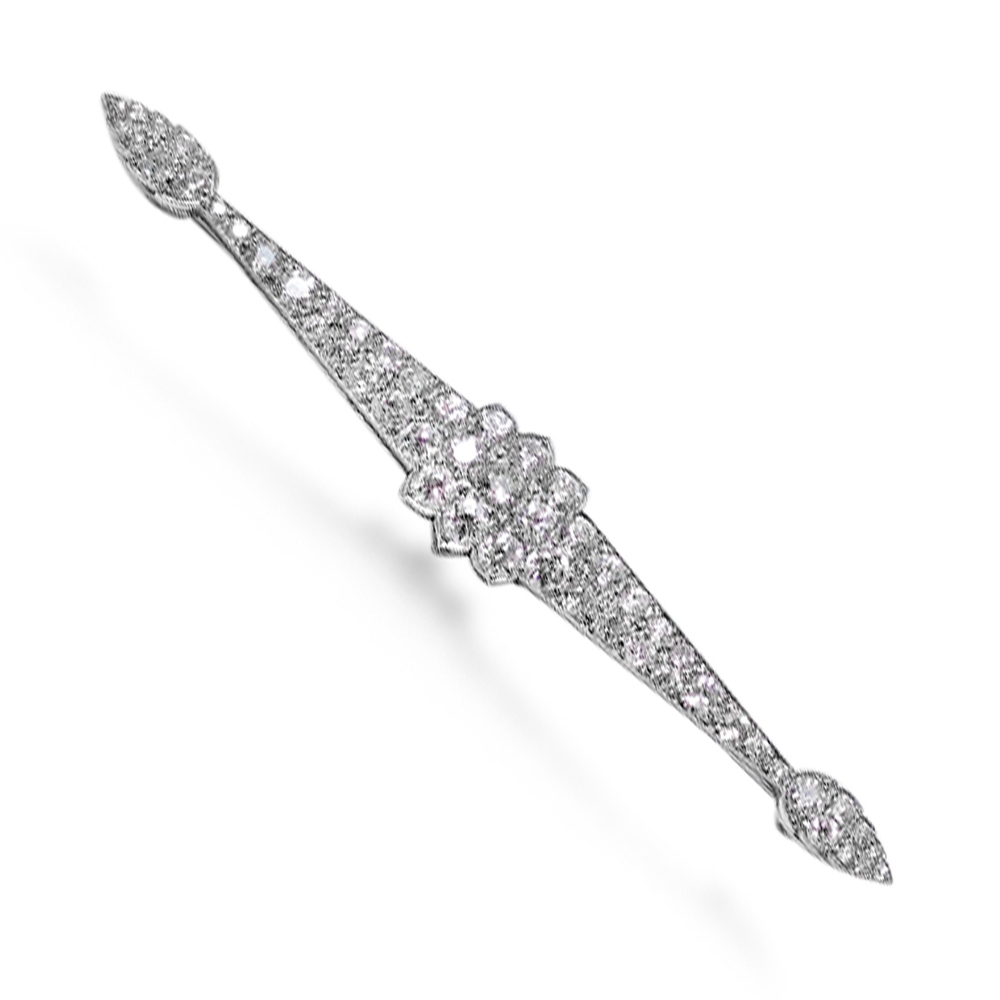 A BELLE EPOQUE PLATINUM AND DIAMOND BROOCH, BY CARTIER, CIRCA 1915 - SOLD