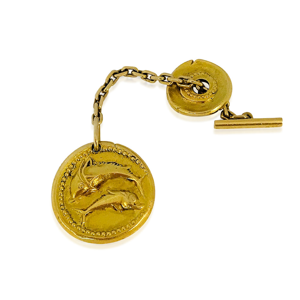 A GOLD PISCES ZODIAC PENDANT KEY CHAIN, BY VAN CLEEF &amp; ARPELS  