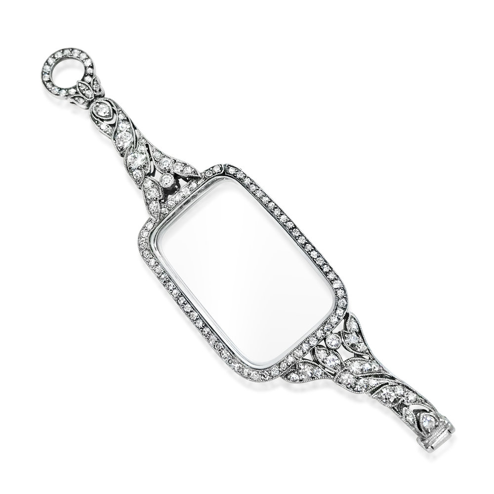 AN ART DECO DIAMOND LORGNETTE