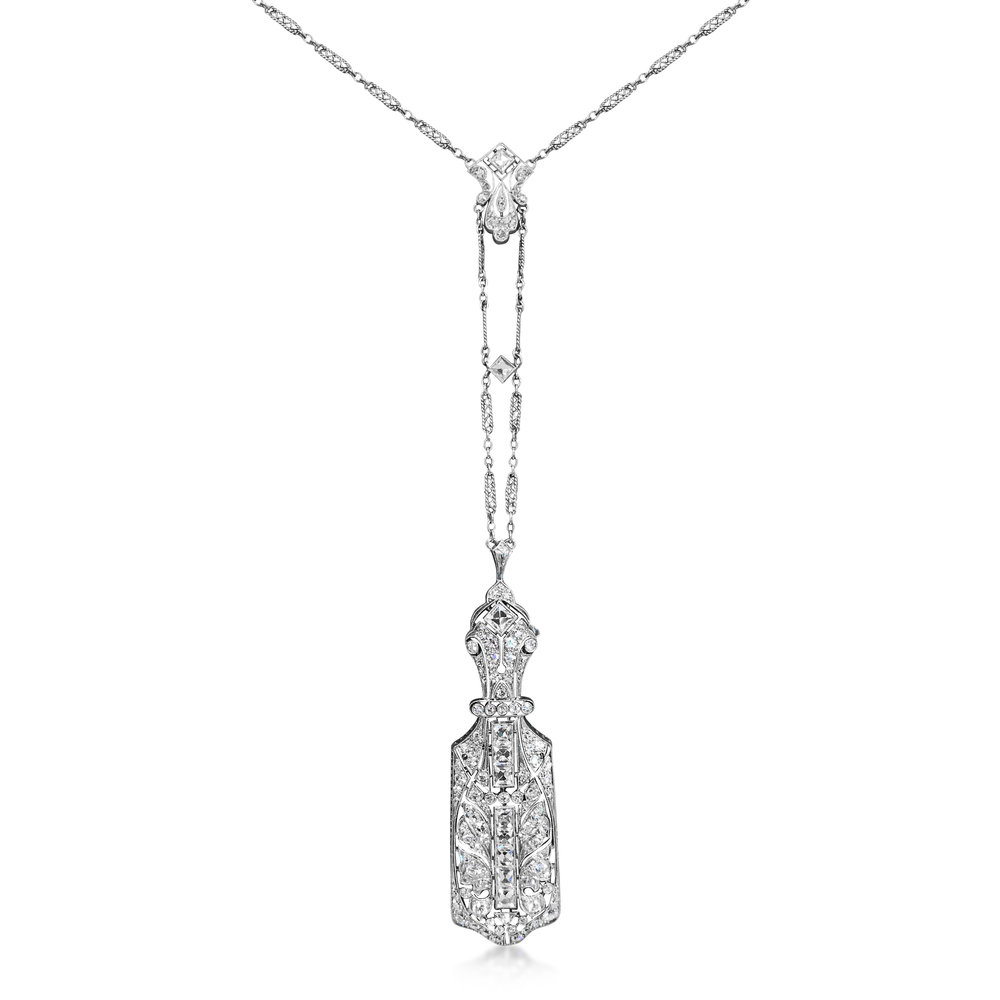 AN ART DECO DIAMOND LORGNETTE, CIRCA 1920S  