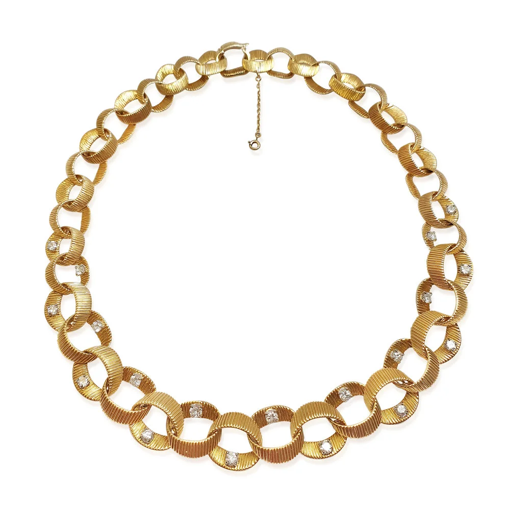 NK84%3A190418+18K+gold+interlocking+oval+link+necklace+c1950+by+Chaumet.jpg