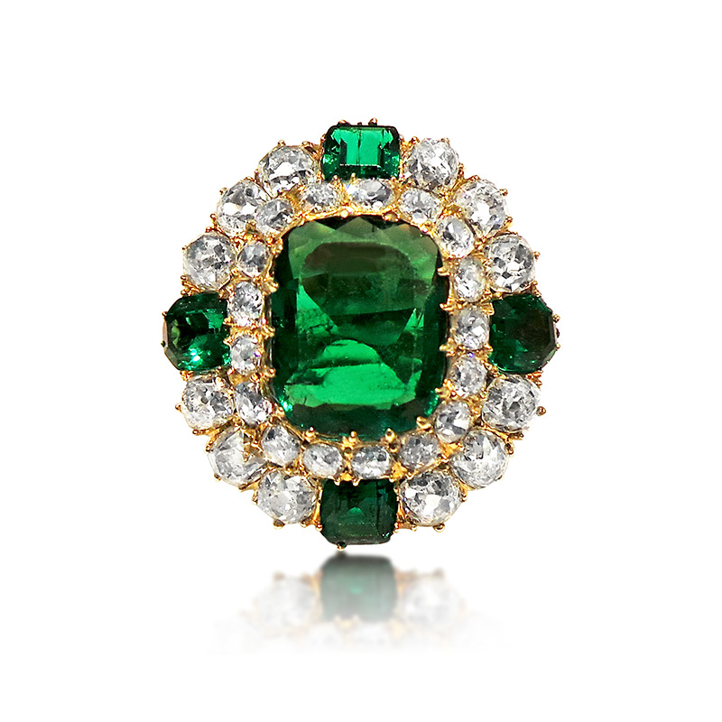 An Emerald And Diamond Ring, Circa 1880 