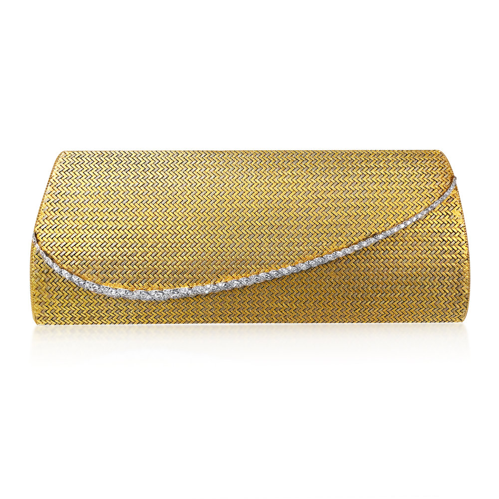 A FINE GOLD AND DIAMOND EVENING CLUTCH BAG BY STERLÉ