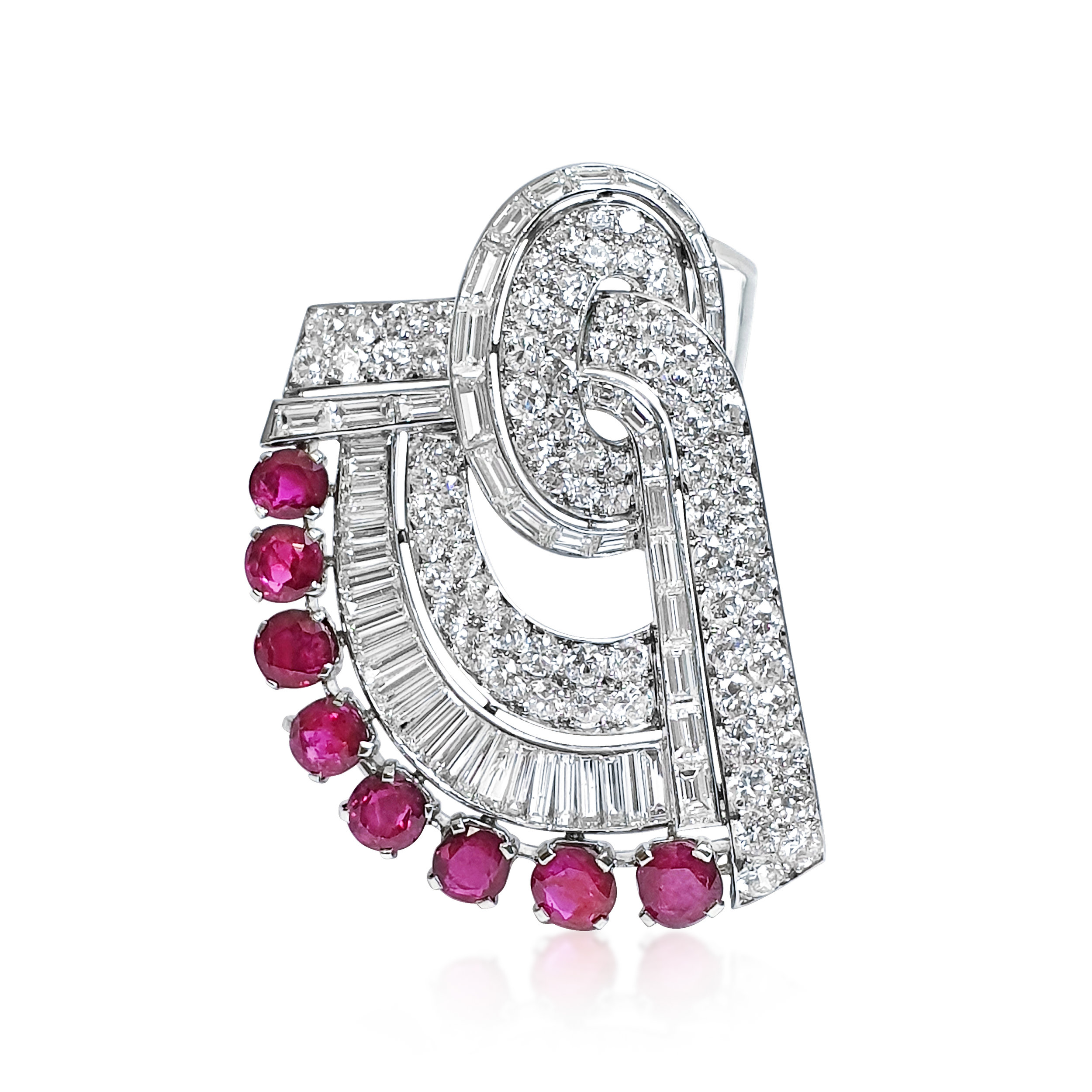 BO221:190510 Burmese Ruby and Dia Brooch by Oscar Heyman .jpg