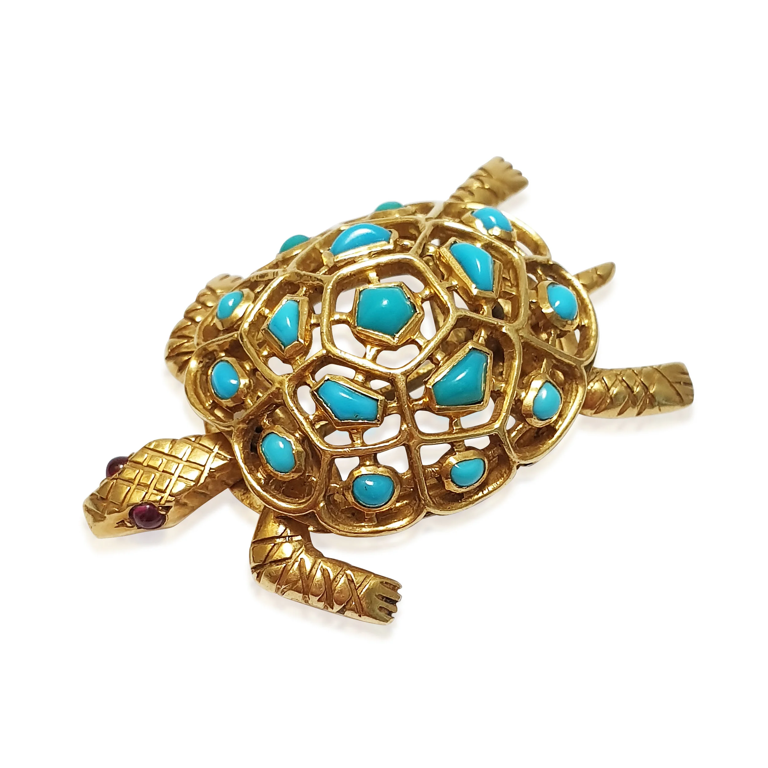 BO231:050719 A Gold and Turquoise Brooch by Boucheron.jpg